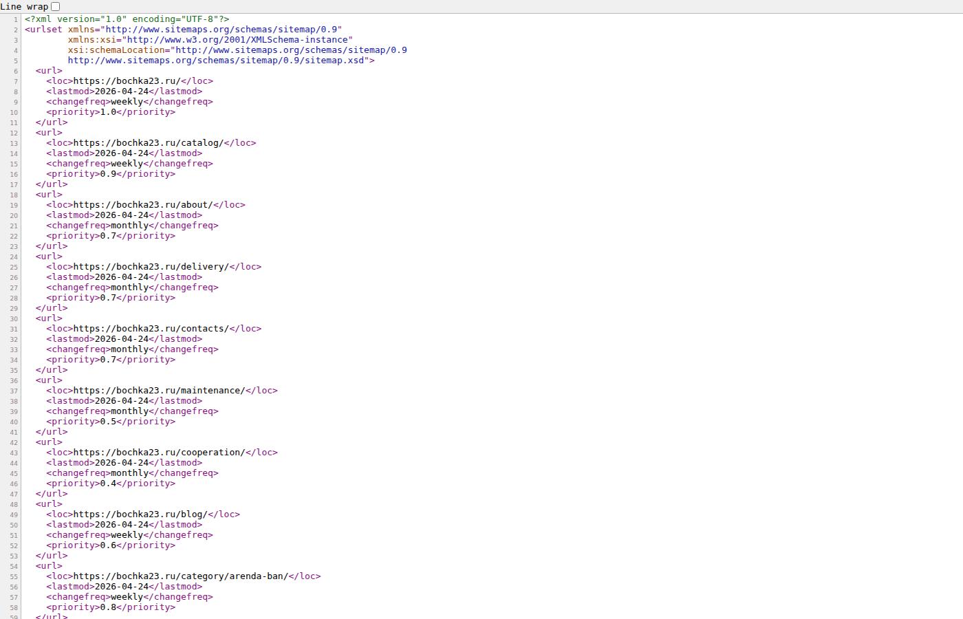 Карта сайта sitemap.xml
